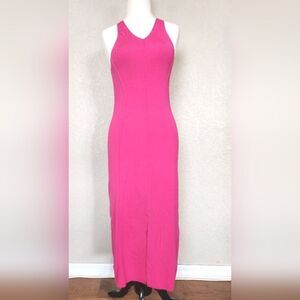 Caroline Constas V-neck Sheath Midi Dress Pink Size S